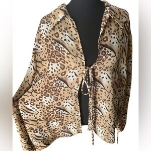Y2K Plus Size Caran New York Animal Print Top